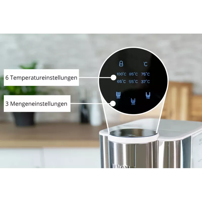 Unold Ava elektriskā tējkanna 2.5 L 2600 W Sudrabs, Balts