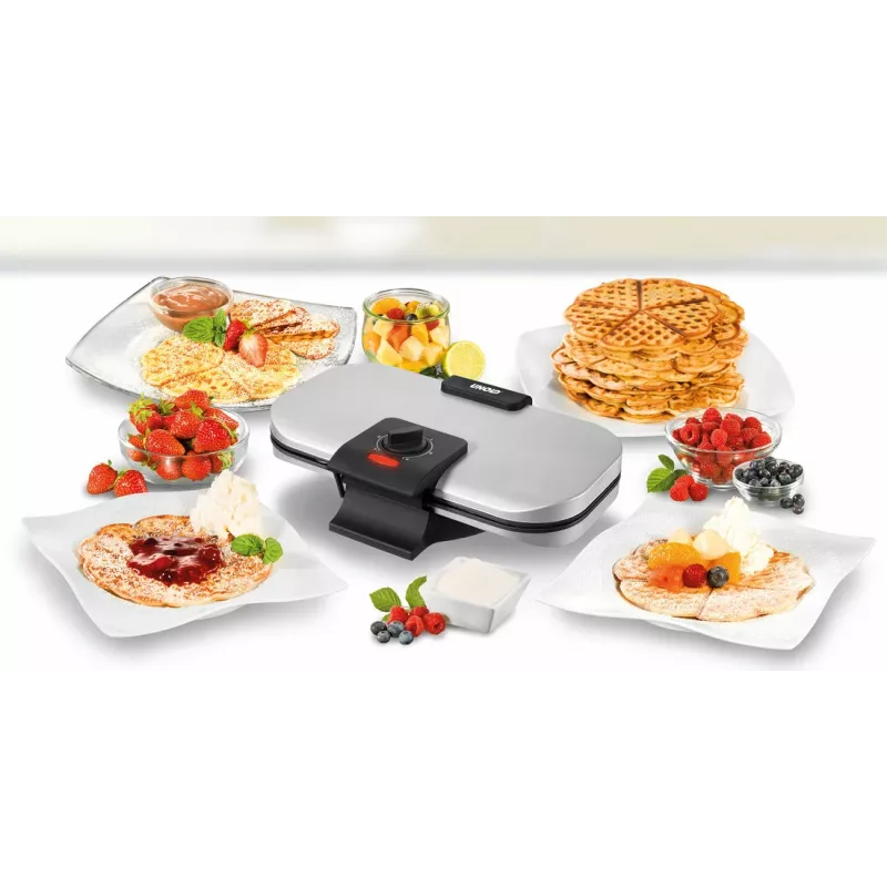 Unold 48241 Vafeļu dzelzs 2 vafeles 1300 W Melns, Sudrabs