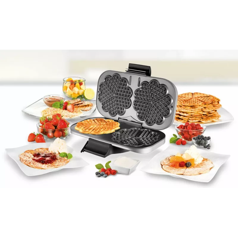 Unold 48241 Vafeļu dzelzs 2 vafeles 1300 W Melns, Sudrabs