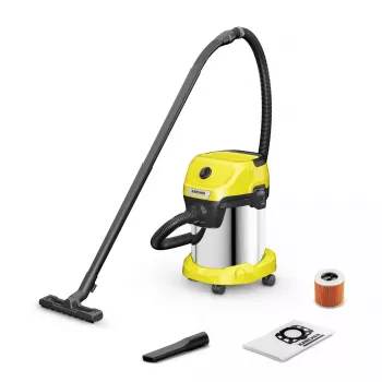 Putekļsūcējs Karcher WD 3 S V-17/4/20 — 17 L nerūsējošā tērauda tvertne, 1000 W, slapjā un sausā tīrīšana