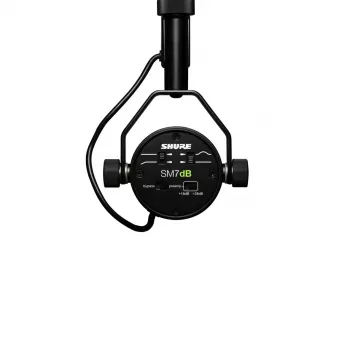 Studijas dinamiskais mikrofons Shure SM7DB — vītots XLR, kardioīds, 50–20000 Hz, 150 Ω, fantom 48V, melns