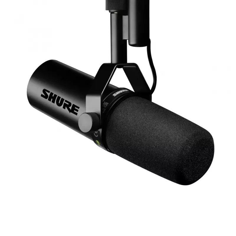 Shure SM7dB vokālais dinamiskais mikrofons ar iebūvētu priekšpastiprinātāju, kardioīds, vadu, melns