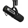 Shure SM7dB vokālais dinamiskais mikrofons ar iebūvētu priekšpastiprinātāju, kardioīds, vadu, melns
