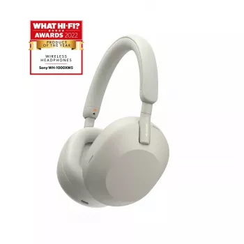 Sony WH-1000XM5 Bezvadu un vadu austiņas ar trokšņu slāpēšanu, sudraba, balta