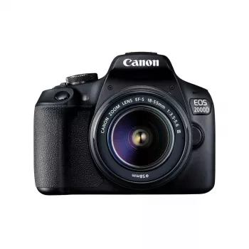 Canon EOS 2000D + EF-S 18-55mm f/3.5-5.6 III spoguļkamera komplekts 24,1 MP CMOS 6000 x 4000 pikseļi Melns