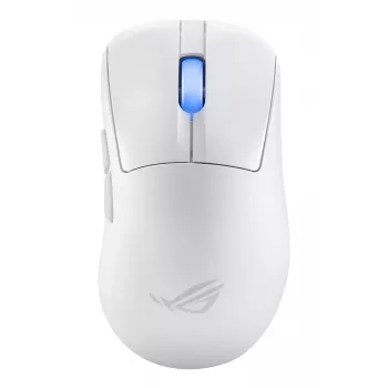 ASUS ROG Keris II Ace AimPoint Wireless balta gaming pele, labā roka, RF bezvadu + Bluetooth + USB Type-A, optiska, 42000 DPI