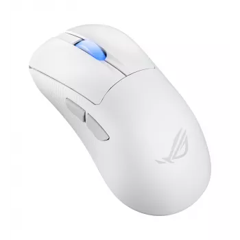 ASUS ROG Keris II Ace AimPoint Wireless balta gaming pele, labā roka, RF bezvadu + Bluetooth + USB Type-A, optiska, 42000 DPI
