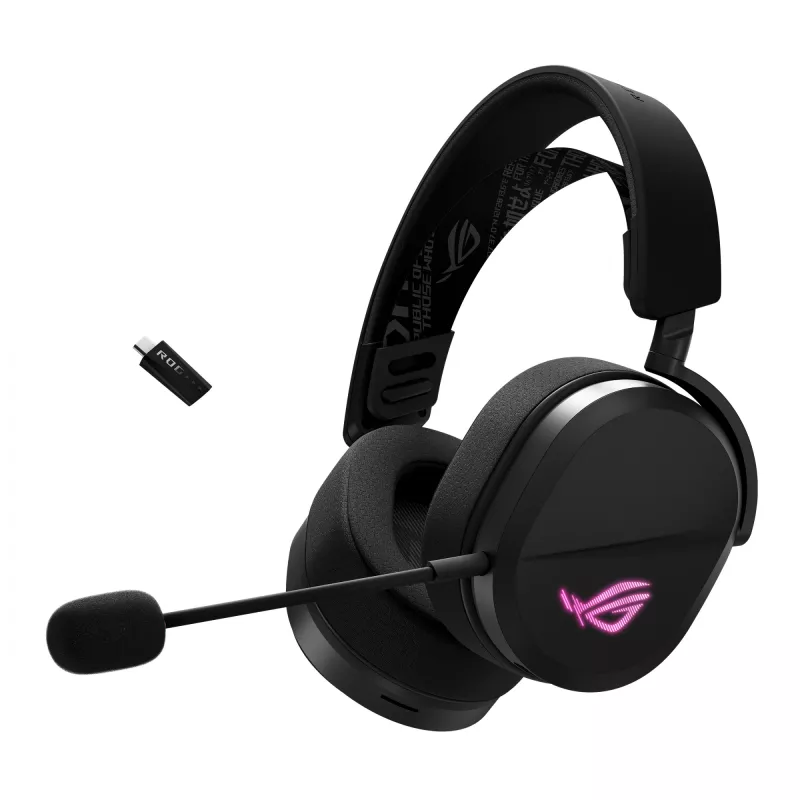 ASUS ROG Pelta Bezvadu un vadu spēļu austiņas, 50 mm, USB-C, Bluetooth, Melnas