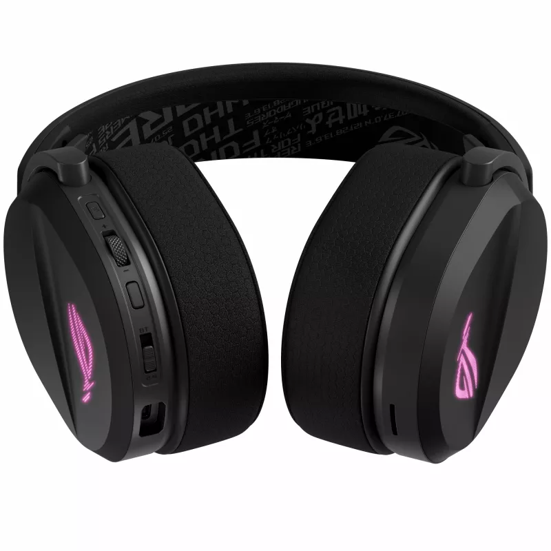 ASUS ROG Pelta Bezvadu un vadu spēļu austiņas, 50 mm, USB-C, Bluetooth, Melnas