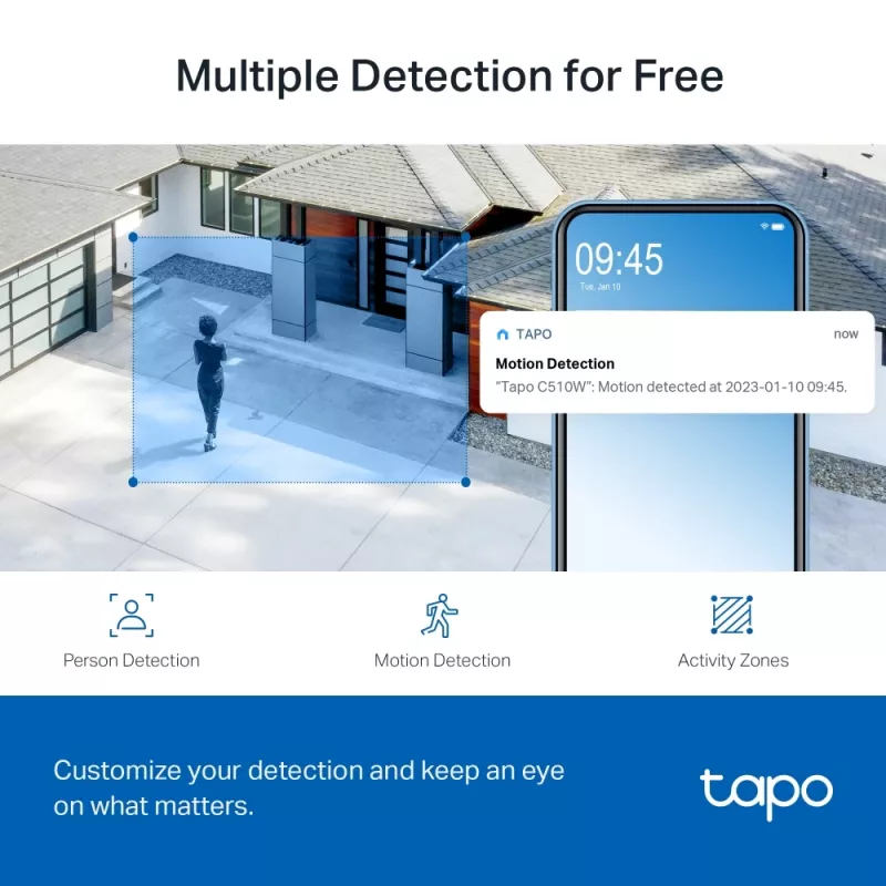 TP-Link Tapo C510W āra pagriežamā drošības kamera, 2K, Wi-Fi, IP65