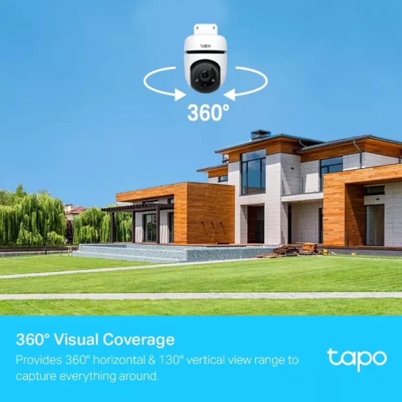 TP-Link Tapo āra pagriežamā un slīpā drošības WiFi kamera
