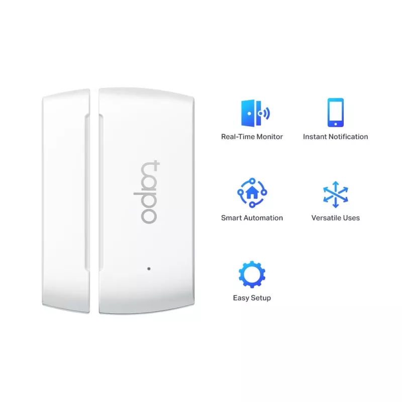 TP-Link Tapo viedais kontakta sensors, bezvadu, balts, 922 MHz, durvīm/logiem, 0 - 40 °C, CR2032