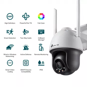TP-Link VIGI 4MP āra pilnkrāsu Wi-Fi PT tīkla kamera
