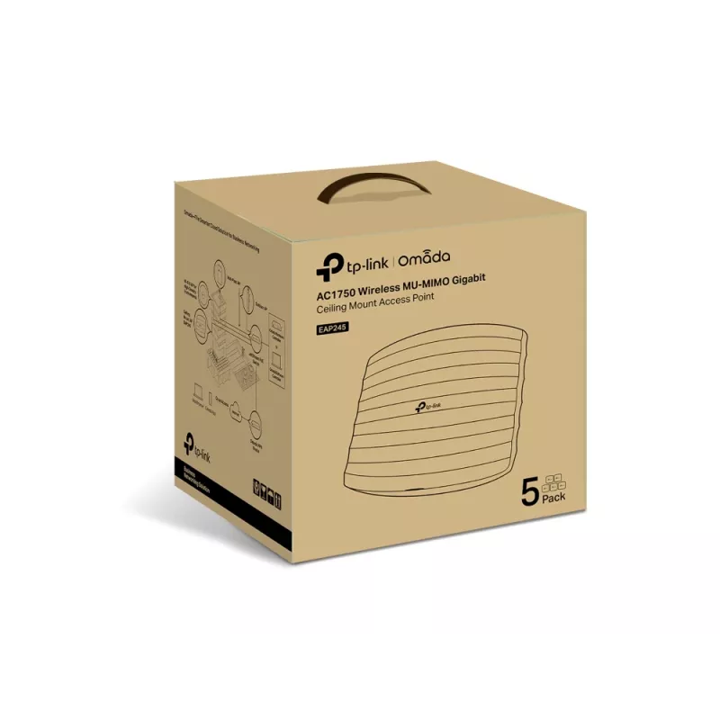TP-Link Omada EAP245 (5 komplekts) bezvadu piekļuves punkts 1750 Mbit/s Balts Power over Ethernet (PoE)