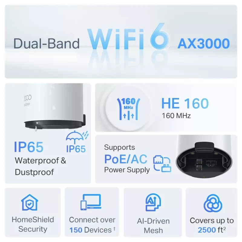 TP-Link Deco X50-Outdoor AX3000 āra/iekštelpu Wi-Fi 6 vienība