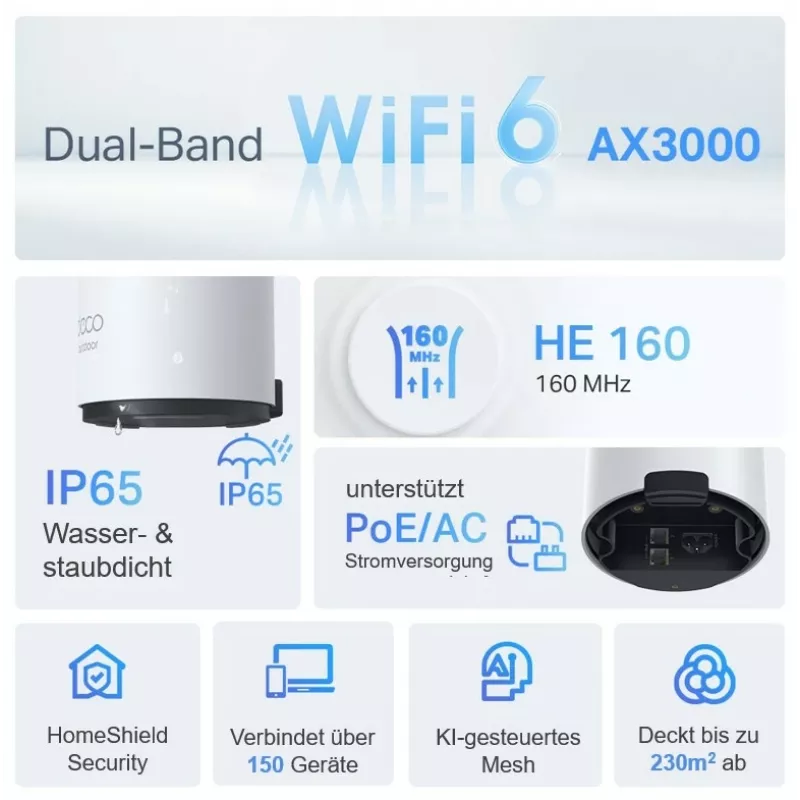 TP-Link Deco X50-Outdoor AX3000 āra/iekštelpu Wi-Fi 6 vienība