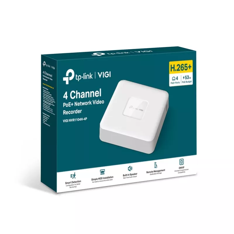 TP-Link VIGI 4 kanālu PoE+ tīkla video ierakstītājs