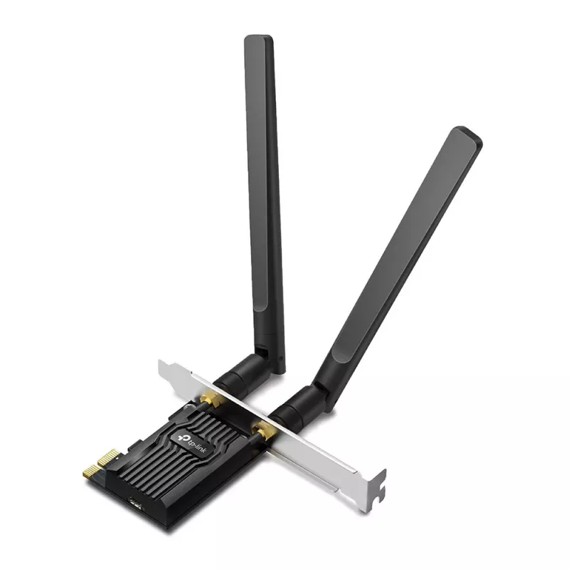TP-Link AX1800 Wi-Fi 6 Bluetooth 5.2 PCIe Adapter, iekšējais, bezvadu, PCI Express, WLAN / Bluetooth, 1800 Mbit/s, melns