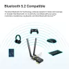 TP-Link AX1800 Wi-Fi 6 Bluetooth 5.2 PCIe Adapter, iekšējais, bezvadu, PCI Express, WLAN / Bluetooth, 1800 Mbit/s, melns