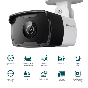 TP-Link VIGI C340I 4MM āra drošības kamera, Bullet IP, 2560 x 1440, griestu/sienas/staba montāža