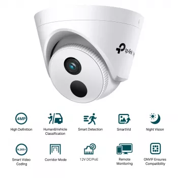 TP-Link VIGI C440I 2.8 mm iekštelpu kupola IP kamera, 4 MP, griestu montāža