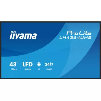 Digitālās izkārtnes plakanpanelis iiyama LH4364UHS-B1AG 43 collu LED 4K Ultra HD