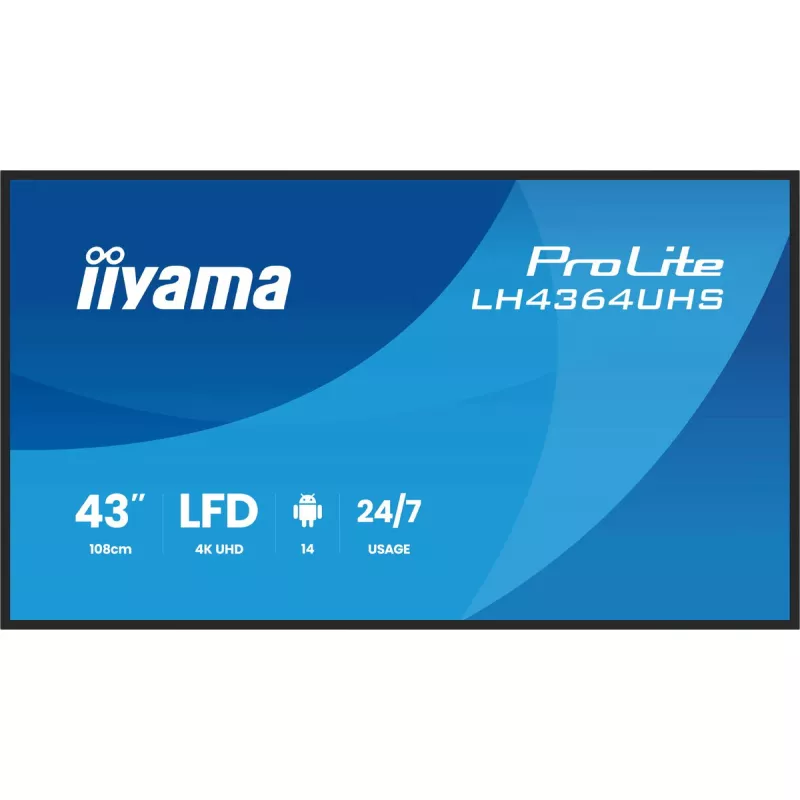 Digitālās izkārtnes plakanpanelis iiyama LH4364UHS-B1AG 43 collu LED 4K Ultra HD