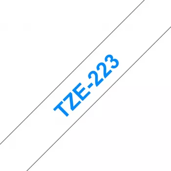 Laminēta lente Brother TZe223 9mm zila uz balta