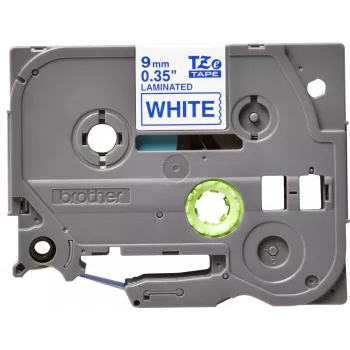 Laminēta lente Brother TZe223 9mm zila uz balta
