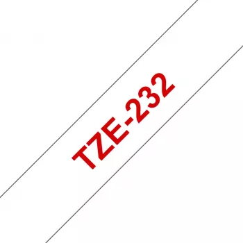 Lentīte etiķešu drukāšanai Brother TZE-232 Sarkans uz balta