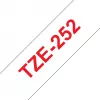 Laminēta lente Brother TZe252 24mm Sarkans uz Balta