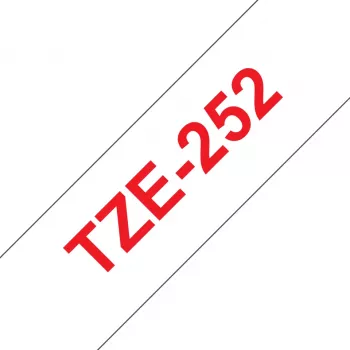 Laminēta lente Brother TZe252 24mm Sarkans uz Balta