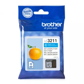 Brother LC3211C oriģinālā ciāna tintes kasetne 1 gab. standarta ietilpība