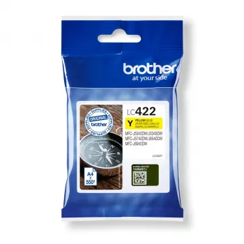 Brother LC-422Y oriģinālā dzeltenā tintes kasetne 1 gab.