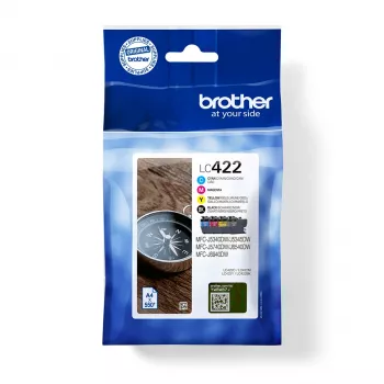 Brother LC422VAL oriģinālās tintes kasetnes 4 gab. Melna, Ciāna, Fuksīna, Dzeltena