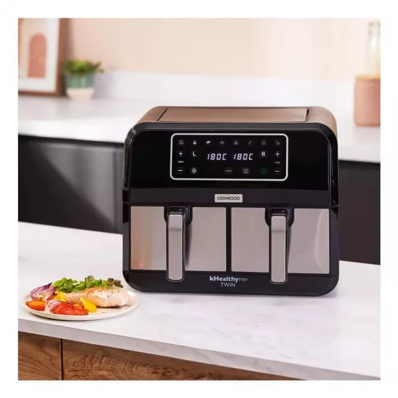 Kenwood HFM20.000MB fritieris Double 8 L Brīvstāvošs 1700 W Karstā gaisa fritieris Melns