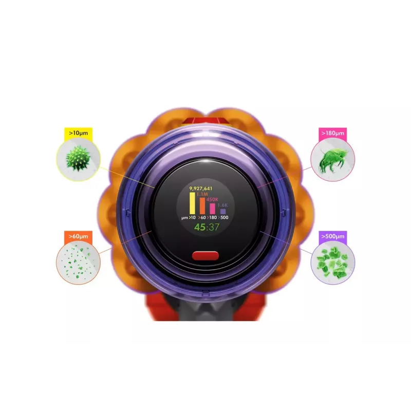 Bezvadu putekļsūcējs Dyson V12 Detect Slim Absolute 2-in-1, 545 W, 150 AW sūkšanas jauda, 0,35 L putekļu tvertne, 60 min darbība, mazgājams filtrs