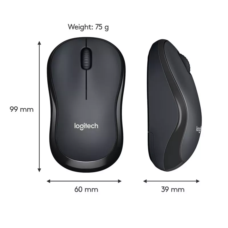 LOGITECH M220 SILENT Bezvadu pele Melna
