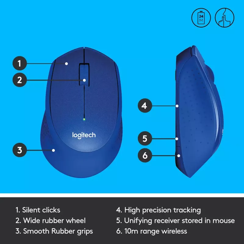 Pele Logitech M330 SILENT PLUS RF Bezvadu
