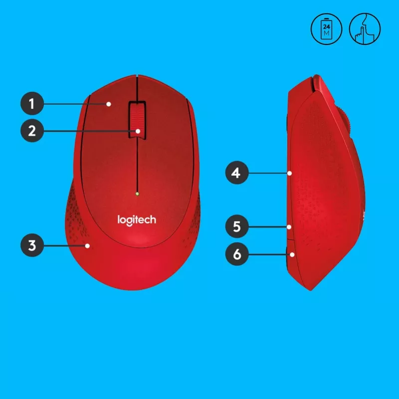 Logitech M330 Silent Plus sarkanā krāsā