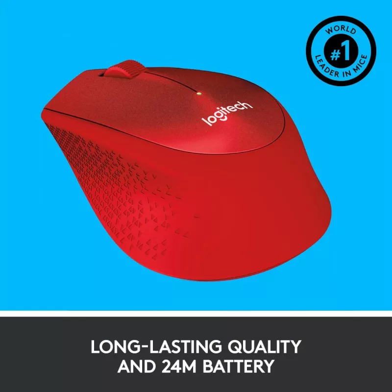 Logitech M330 Silent Plus sarkanā krāsā
