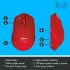 Logitech M330 Silent Plus sarkanā krāsā