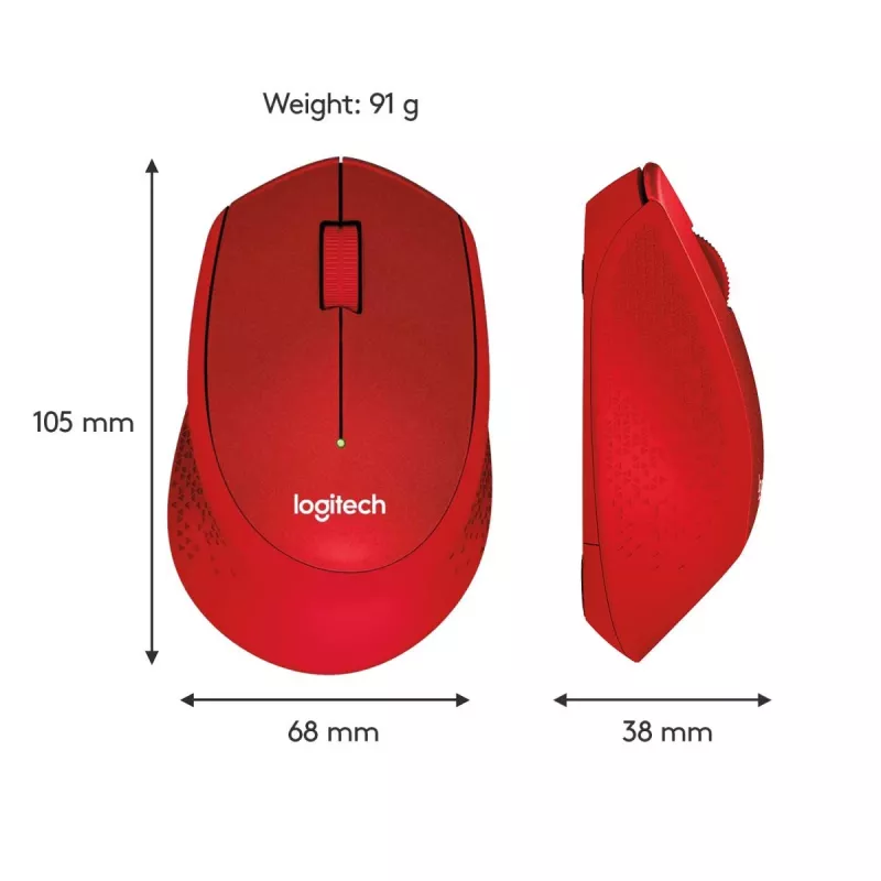 Logitech M330 Silent Plus sarkanā krāsā