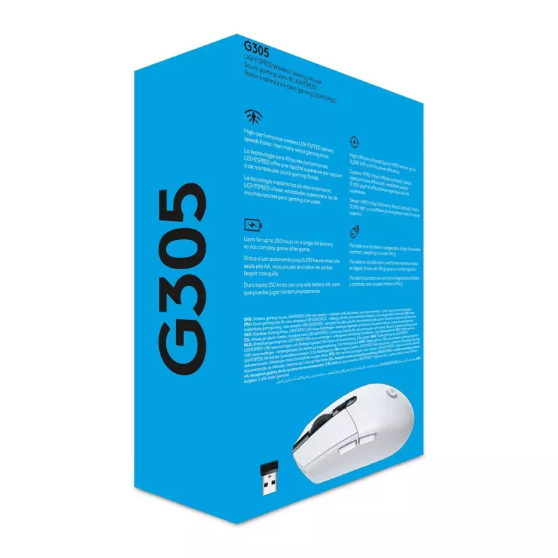 Logitech G305 Lightspeed bezvadu spēļu pele balta