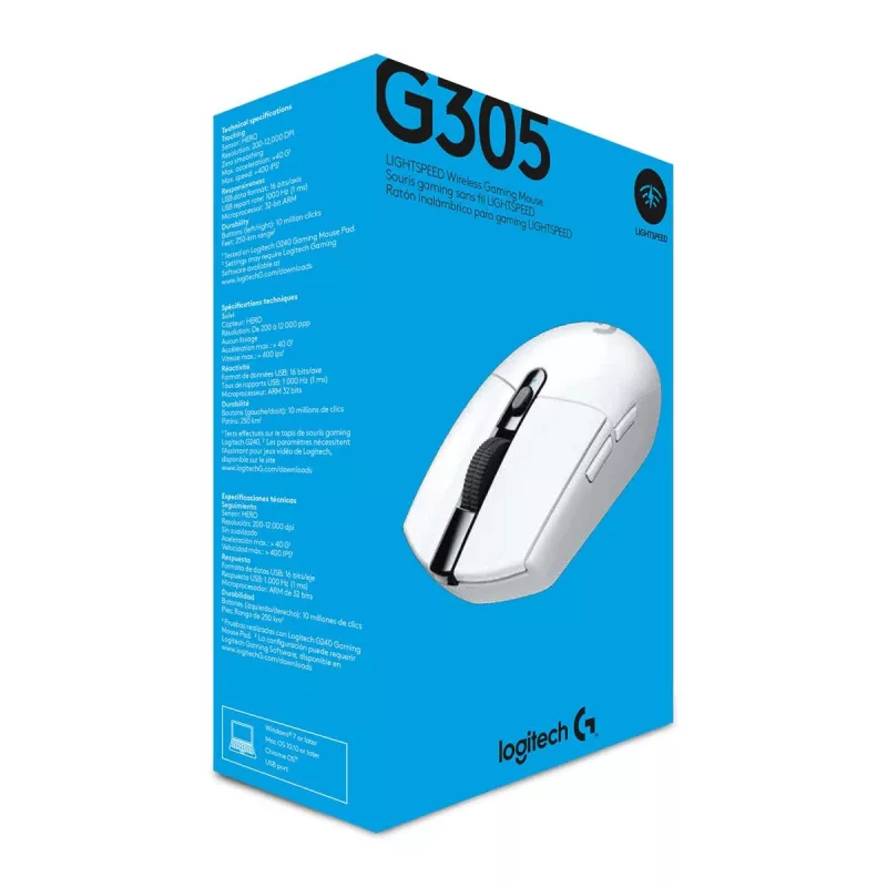 Logitech G305 Lightspeed bezvadu spēļu pele balta