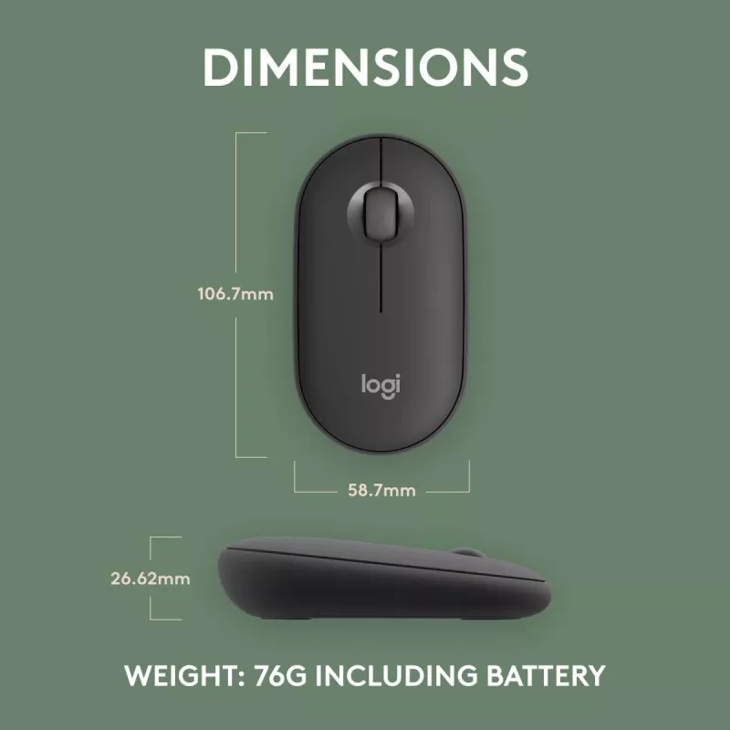 Pele Logitech M350S Melna USB Optiska Bezvadu