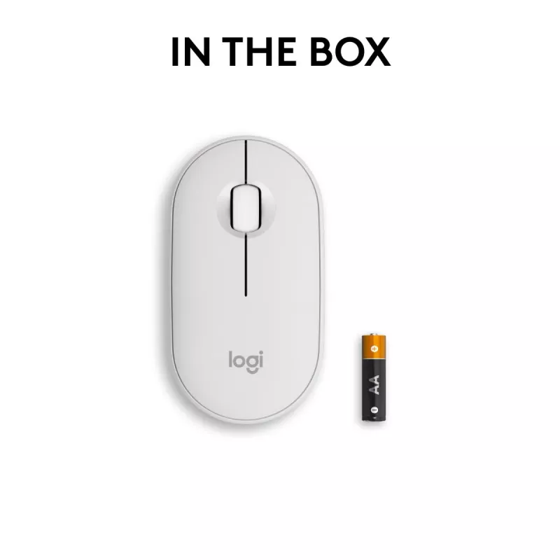 Pele Logitech M350S Balta USB optiska bezvadu