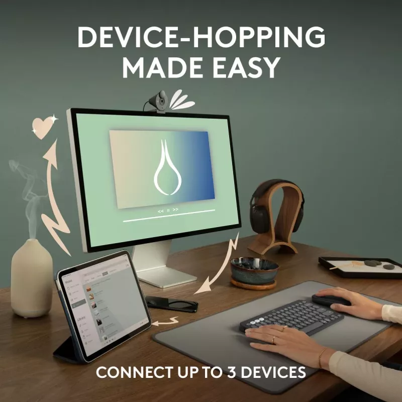 Pele Logitech M350S Balta USB optiska bezvadu