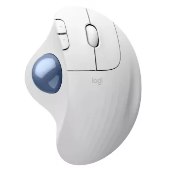 Logitech Ergo Series ERGO M575S - Bezvadu īkšķa trackball pele - 5 pogas - Bluetooth, 2,4 GHz - Logitech Logi Bolt USB uztvērējs - Balta (910-007030)