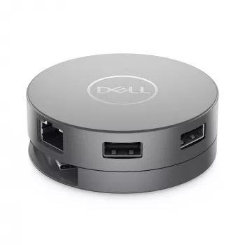DELL Pro 7-in-1 USB-C Ceļojumu Centrmezgls - DA310, vadu, USB 3.2 Gen 2 Type-C, Ethernet 10/100/1000 Mbit/s, Sudraba, 4K@60Hz